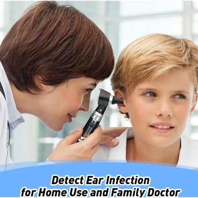 Picture of Otoscope OT10G with Light - Ear Infection Detector, Pocket Ear Scope with Hard Plastic Case for Kids, Adults, Doctor, Pets in Multiple( BLACK) 
