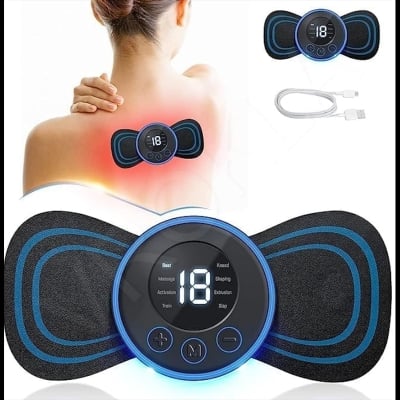 Picture of Mini Tens Massager Therapy Machine Rechargeable ( Dual Pad 2 PCS ) Black
