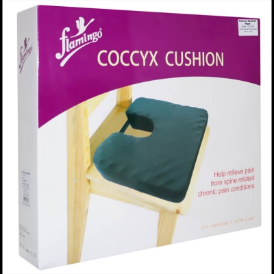 Picture of Flamingo Soft Coccyx Memory Foam soft Seat Cushion for sciatica, tailbone, coccyx, back pain relief and Orthopedic Cushion (Universal) Black