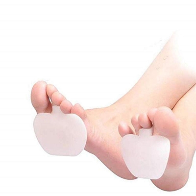Picture of Pair Silicone Gel Metatarsal Pads for Shoes Sore Ball Foot Care Tool Feet Pain Shoes Insoles Pads Cushion Forefoot Arch Support White