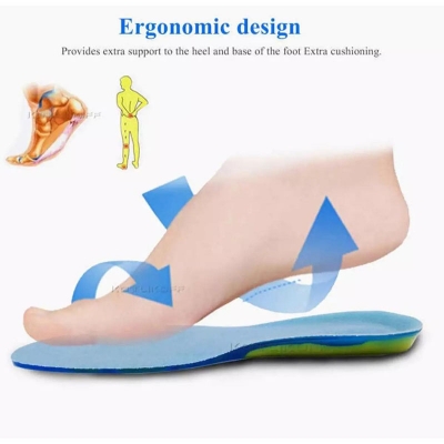 Picture of Silicone Non-Slip Gel Soft Sport Shoe Insoles Massaging Insole Orthopedic Foot Care For Feet Shoes Sole Shock Absorption Pads. Blue