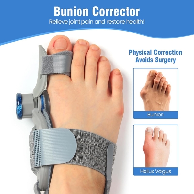 Picture of Bunion Corrector for Women Big Toe – Adjustable Knob for Angle Correction, Soft Gel Pad for Bunion Relief – One Size Fits Most, Unisex, Fits Left or Right Foot（1 PCS Grey