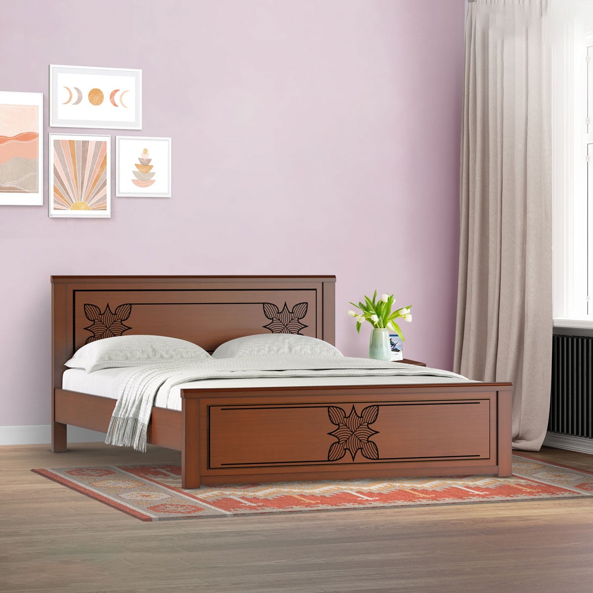 Picture of REGAL Wooden Bed Butterfly-BDH-367-3-1-20 (DOUBLE)