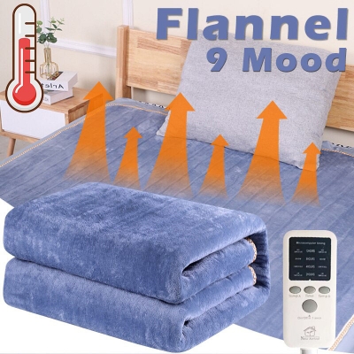 Picture of Electric Bed Warmer - Electric Under Blanket - Single Bed Size (66 x 48 Inch) with 3 Heat Settings & Dual Safety Feature with Over Heat Protection - Color: Light Ash
