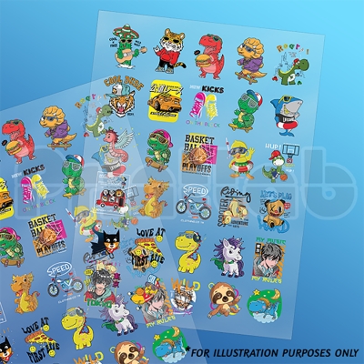 Picture of Costom UV DTF Stickers print. Long-lasting waterproof durable quality print. Size 11*16 inchi Multicolor
