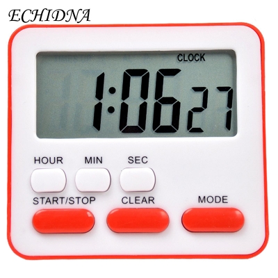 Picture of Kitchen Timer Countdown Reminder Small Clock English Version Alarm Clock Flashing Light Mute White