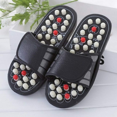 Picture of Unisex Plastic Acupressure Foot Massager Slippers, For Home/Office Foot Massage Slipper Black