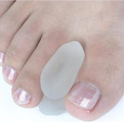 Picture of 2Pcs Silicone Foot Finger Toe Separator Adjuster Hallux Valgus Pedicure Corrector Feet Care Bunion Bone Thumb Valgus Protector White