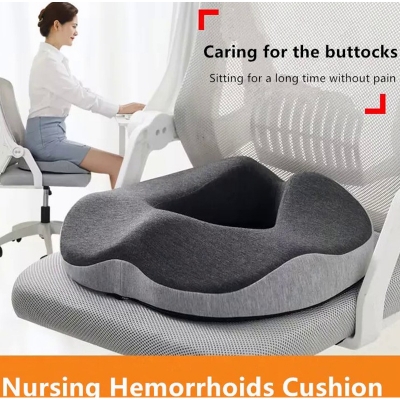 Picture of Seat Cushion Sciatica Tailbone Bed Sores Donuts Shape Sitting Pain Relief Light Grey