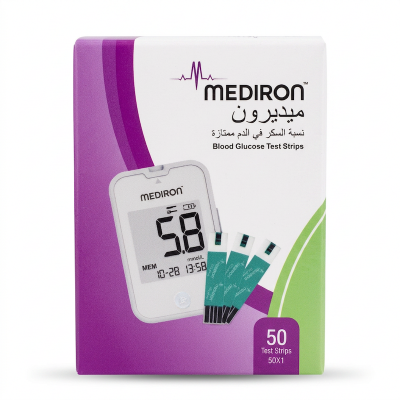 Picture of Blood Glucose Test Strips 50 PCS 1 BOX MEDIRON 