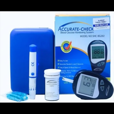 Picture of Premium Quality Accurate Check Blood Glucose Monitor Machine with 10 strip SHC-BG202 Same as picture 