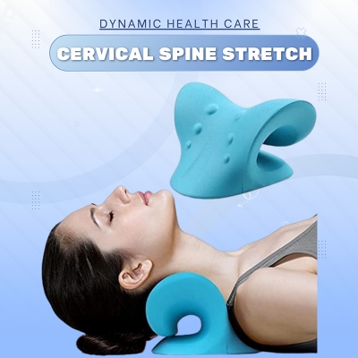 Picture of Cervical Spine Stretch Neck Cervical Muscle Relaxation Shoulder Massage Pillow Spine Correction Neck Massager Blue