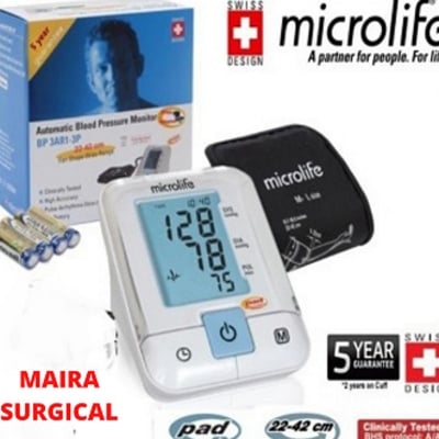 Picture of Blood Pressure Machine - Microlife Automatic Blood Pressure Monitor BP-3AR1-3P White