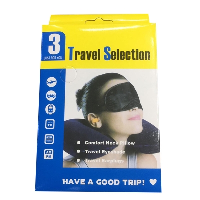 Picture of Travel Selection 3 In 1 - Neck Pillow, Eye Cover, Earplug - Neck Pillow Black