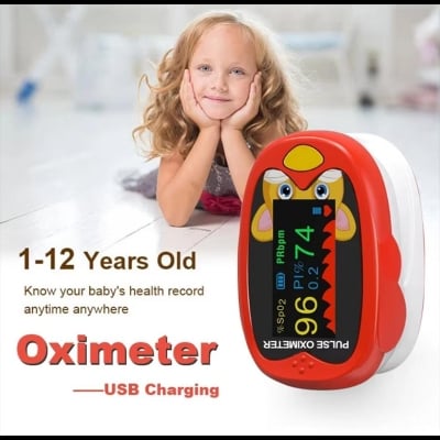 Picture of USB Medical Digital Pulse Oximeter OLED Blood Oxygen Heart Rate Monitor, SpO2 Health Monitor, Pediatric Oximeter, Child rechargable Multicolor