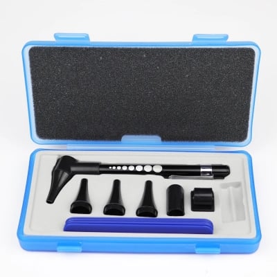 Picture of Portable LED Medical Otoscope Set, Ear, Eye, Throat, Nose, Dental Check, Care, Veterinary Endoscope, Diagnostic, Mini Ophthalmoscop 