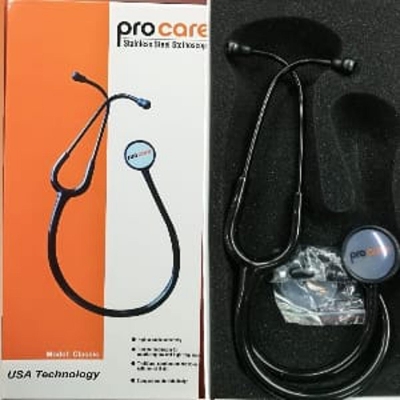 Picture of stainless steel stethoscope procare Black
