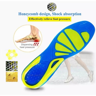 Picture of Silicone Non-Slip Gel Soft Sport Shoe Insoles Massaging Insole Orthopedic Foot Care For Feet Shoes Sole Shock Absorption Pads Naby Blue 35