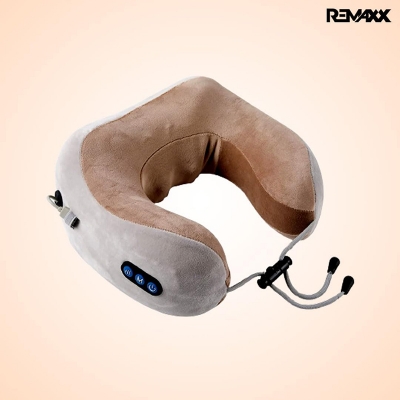 Picture of Rechargeble U-Shaped Travel Neck Massage Pillow | Three Speed Intensity Modes | Therapeutic Vibration | Cervical Pain Relief | Deep Kneading Massage | Memory Foam Multicolor
