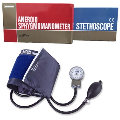 Picture of Yamasu Aneroid Sphygmomanometer with Stethoscope (Made in Japan) Multicolor