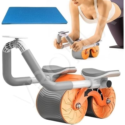 Picture of Abdominal Roller Ab Wheel Roller Automatic Rebound Ab Roller Wheel Abdominal Exercises Abdominal Exercise Equipment with Knee Pad Elbow Support Phone Holder for Home Gym Strength Workouts Multicolor