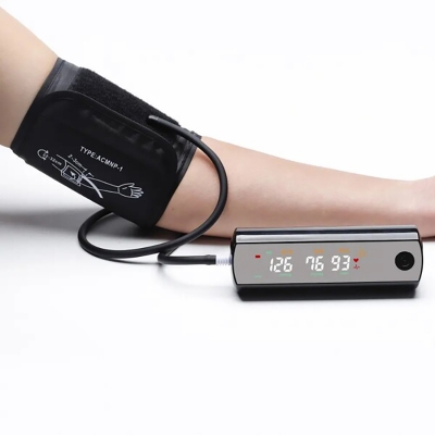 Picture of LCD Screen Sphygmomanometer, Rechargeable Li-ion Battery, English Voice, Large LCD Screen, Blood Pressure Monitor, Tonometer, Arm Multicolor