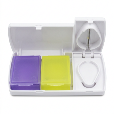 Picture of Portable Medicine Cutter Splitter Divide Storage Case Multicolor
