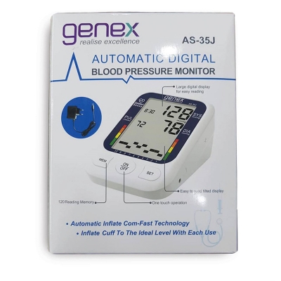 Picture of Genex AS35J Full Automatic Digital Blood Pressure Monitor Bp machine set with 2 years guaranty White