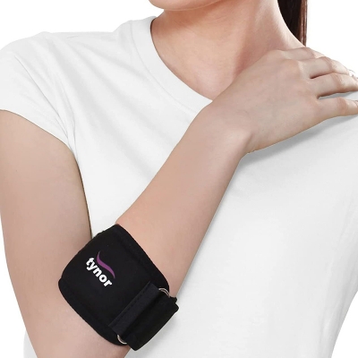Picture of Tynor Tennis Elbow Support(Pain Relief,Forearm,Elbow)- Health Proo Black