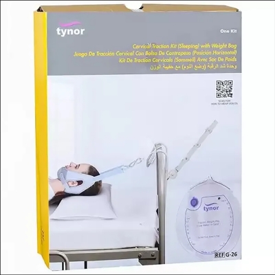 Picture of TYNOR Cervical Traction Kit (Sleeping) with Weight Bag, Grey, Universal Size, 1 Set Neck Support Multicolor