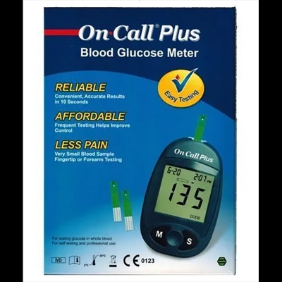 Picture of On Call Plus Glucometer with 10 FREE strips from ACON USA-healthproo Blue