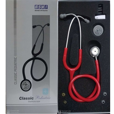Picture of BSMI Paediatric Stethoscope Paediatric (Black & Red)-Healthproo Multicolor