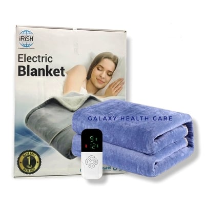 Picture of Electric Bed Warmer - Electric Under Blanket - Single Bed Size (60inch x 32 inch) with 3 Heat Settings & Dual Safety Feature with Over Heat Protection - Color: Light Ash-healthproo Light Ash