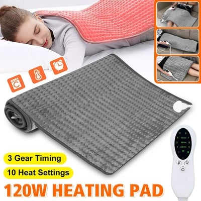 Picture of 10 Level 120W Electric Heating Pad Timer for Shoulder Neck Back Spine Leg Pain Relief Winter Warmer Wrap Temp Heater Pad 17x33cm-Health proo 