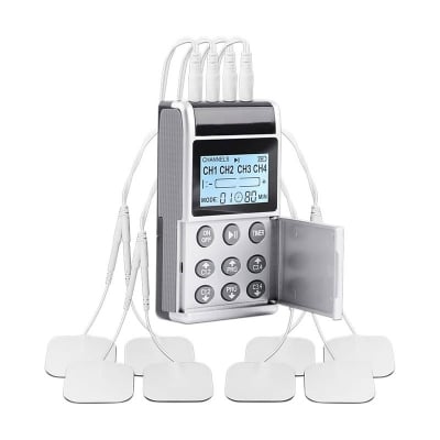 Picture of 15 Modes 4 Output Channel PMS Eletric Professional Muscle Stimulation Physiotherapy Tens Electrodes Machines Body Massager Pads-Health proo Multicolor