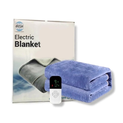 Picture of Electric Bed Warmer - Electric Under Blanket - Single Bed Size (60inch x 32 inch) with 3 Heat Settings & Dual Safety Feature with Over Heat Protection - Color: Light Ash