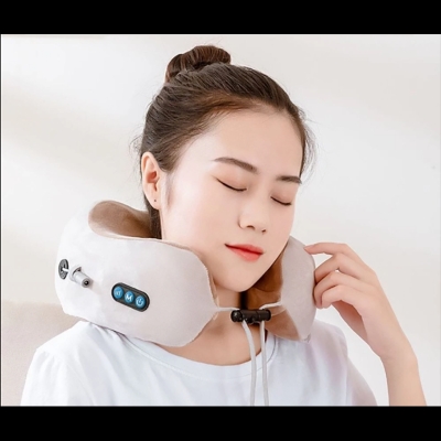 Picture of Neck Massager Rechargeable U Shape Massage Electric Stress Pain Relieve Shoulder Pillow Multicolor