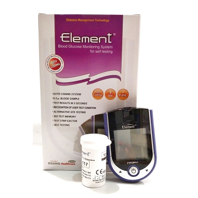 Picture of Element Blood Glucose Meter Designed with Japanese Technology Made In Korea Comes With Free Pack of 10 Packed Strips Multicolor