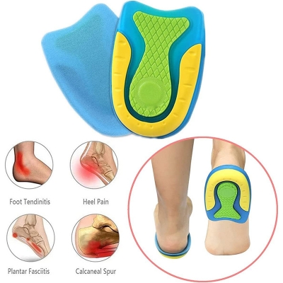 Picture of 1 Pairs Silicone Gel Heel Pads | Orthopaedic Heel Cushions for Plantar Fasciitis, Heel Spurs & Achilles Pain Relief Multicolor