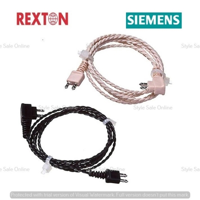 Picture of 2 pin Hearing Aid Wire Cable Cord for Pocket Hearing Aids Siemens Rexton -Black and Beige-Health Proo Multicolor