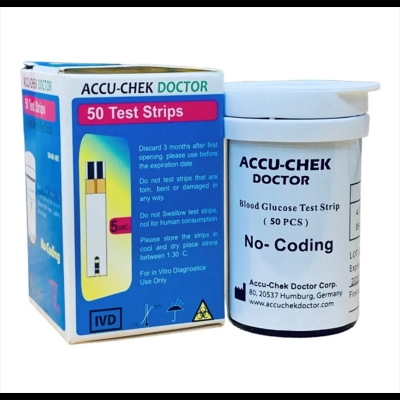 Picture of Accu Chek Doctor 50pc Test Strips for Glucose Meter-healthproo Multicolor