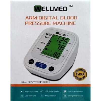 Picture of Wellmed Arm Digital Blood Pressure Monitor BP Machine Multicolor