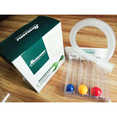 Picture of Respirometer Breathing Exerciser3 Balls Breathing Trainer Vital Capacity Exerciser Spirometer Breathing Respiratory Exerciser Lung Function Training Instrument Multicolor