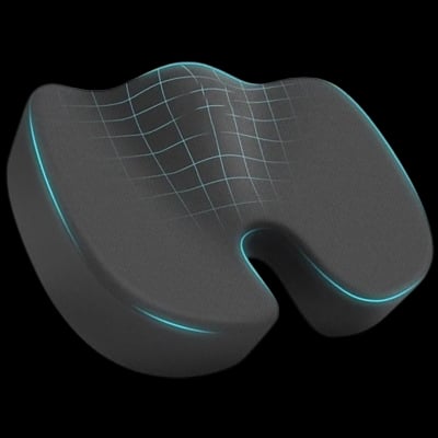 Picture of Memory Foam Coccyx Seat Cushion for Tailbone, Sciatica, Lower Back Pain Relief Hip Support Pillow Contoured Cushion for Office/Home Chair, Wheelchair-healthproo 