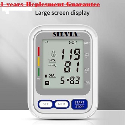 Picture of SILVIA Automatic Digital LCD Blood Pressure Monitor,Upper Arm Electronic Check Heart Beat Pulse Sphygmomanometer Machine SIL-268G-Health Proo Multicolor