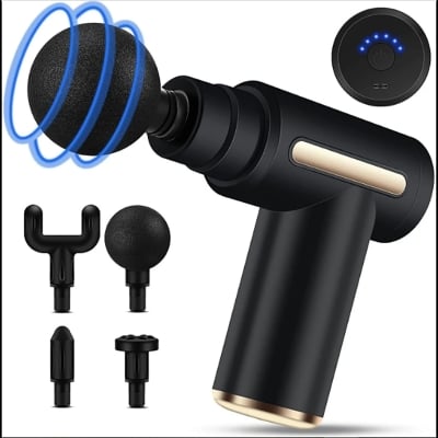 Picture of portable mini massager deep tissue Therapy Rechargeable Mini Gun Massager Body massage, Electric Vibration Body muscle massager Fascial Gun & Recovery device for male and female-healthproo Multicolor