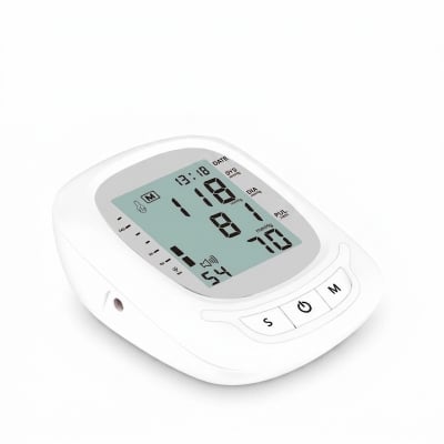 Picture of 2 Years Garranty Blood Pressure Monitor Fully Automatic Digital Large Display And Adjustable Arm-Cuff Comes-healthproo Multicolor