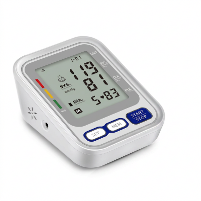 Picture of SILVIA Automatic Digital LCD Blood Pressure Monitor Upper Arm Electronic Check Heart Beat Pulse Sphygmomanometer Machine Multicolor