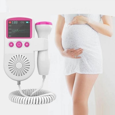 Picture of Fetal Doppler Heart Rate Monitor Baby Fetal Sound Heart Detector with LCD Display (Free Gel)-Health Proo Multicolor