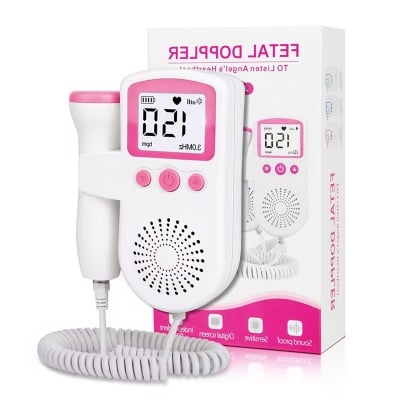 Picture of Fetal doppler Rate Monitor Baby Fetal Sound Heart Detector LCD Display with gel-Healthproo Multicolor
